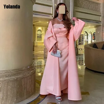 Высококачественные вечерние платья розовой Русалки из атласа 2024 года, новый дизайн, вечернее платье без бретелек с открытой спиной, вечерний халат длиной до пола
