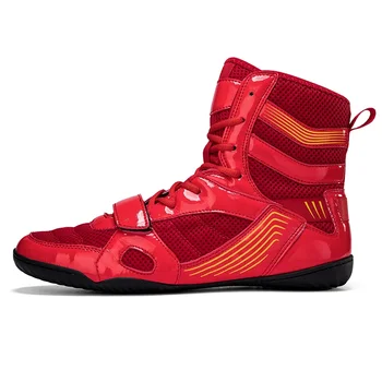 Профессиональная боксерская обувь, мужская обувь для тренировок по борьбе, Красная, белая, женская обувь для бокса Sanda Strength Gym Boxer Boxing Fight Boots