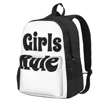 Рюкзак Girls Rule для ученицы, школьная сумка для ноутбука, дорожная сумка Цитата о девушке, заявление о цитате из 2 слов, заявление о цитате из правила для девочек