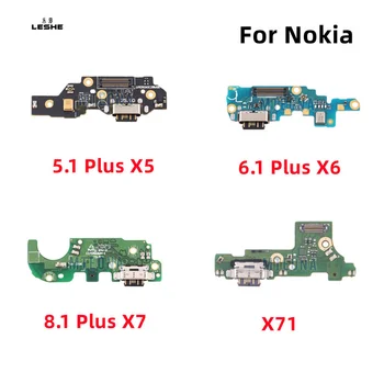 Оригинальный USB-порт для зарядки, плата зарядного устройства, гибкий кабель для Nokia X5 X6 X7 X71 5.1 Plus, 6.1 8.1, разъем для док-станции с микрофоном