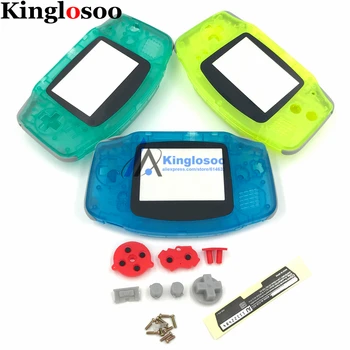 DIY Светящийся полный комплект корпуса shell cover case с проводящей резиновой накладкой и кнопками для консоли Game Boy Advance GBA