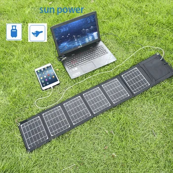 Солнечная зарядная панель Фотоэлектрический монокристаллический мобильный телефон 5V12v18V с быстрой зарядкой, Раскладывающийся на открытом воздухе, Мобильная генерация электроэнергии