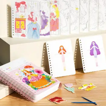 Набор для рисования, образовательная художественная деятельность, детская мода, книга для рисования в стиле принцессы, набор для акварельных поделок, для девочек