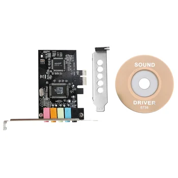 Звуковая карта PCIe 5.1, аудиокарта объемного 3D-звучания PCI Express для ПК с высокой производительностью прямого звука и низким профилем