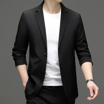 5638-2023 Мужской модный повседневный маленький костюм мужская корейская версия приталенного костюма 106 куртка однотонная куртка