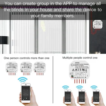 Tuya Smart WiFi Модуль переключения жалюзи с двойным занавесом на 2 группы, электродвигатель рольставни, приложение Smart Life с домашней Alexa