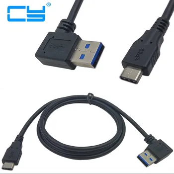 90 градусов под прямым углом Разъем USB 3.0 Type-A к разъему USB-кабеля для синхронизации данных и зарядки USB3.1 Type-C 1 м 100 см