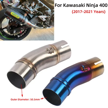 Для Kawasaki Ninja 400 EX400 Z400 2017-2021 Системы Выпуска Выхлопных Газов Мотоциклов Модифицируют Среднее Звено Патрубка 51 мм Глушителя