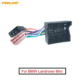 Автомобильный CD-радиоприемник FEELDO, аудио Адаптер жгута проводов ISO для мини-автомобиля BMW Landrover, Проводные кабели головных устройств ISO