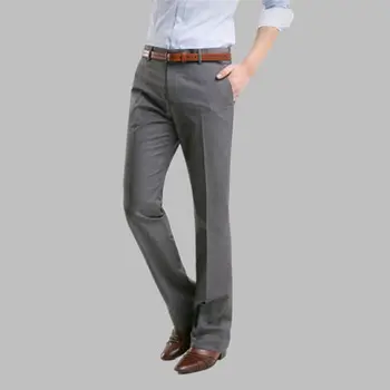 Летние Гладкие брюки с хорошей эластичностью, Мужские Деловые Однотонные Брюки с эластичной резинкой на талии, Корейский Классический Тонкий Повседневный костюм, Брюки, Мужские H25