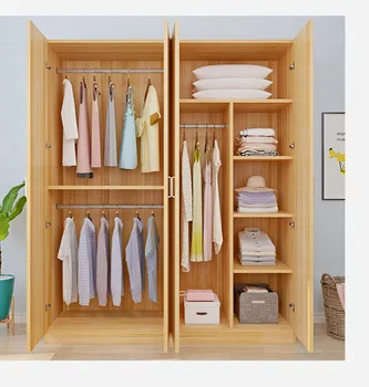 Шкаф для одежды шкаф для маленькой квартиры простой домашний шкаф для спальни из массива дерева