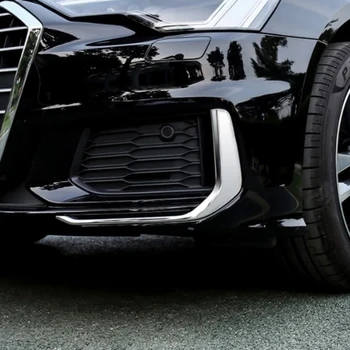 Для Audi A6 C8 2019 2020 2021 2022 ABS Передний Бампер Противотуманные Фары Лампы Веко Брови Полоса Крышка Отделка Аксессуары 2 Шт