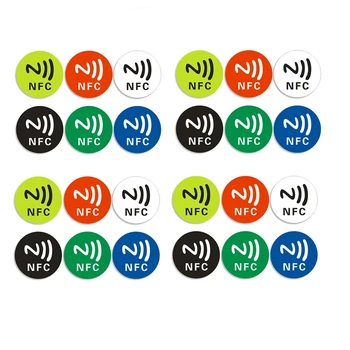 24 ШТ наклейка-бирка NFC Ntag213 Универсальная этикетка RFID Token Patrol 13,56 МГц Многоцветная для ярлыков и Т.Д. Наклейки NFC