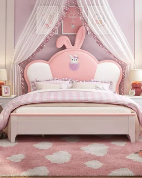Кровать кролика для девочек кровать принцессы из массива дерева мебель для детской комнаты для девочек односпальная кровать для спальни комбинированный набор