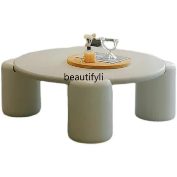 Скандинавский Молочно-белый Простой дизайн круглого чайного столика Простая Современная отделка для выпечки Чайного столика Creative