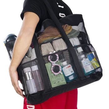 Сетчатая пляжная сумка, большая сумка для душа, подвесная сумка для туалетных принадлежностей, сумка для общежития колледжа, переносная сумка для стирки, быстросохнущая косметичка