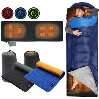 Спальный коврик с USB-подогревом, 7 зон, Зимний спальный коврик для кемпинга, утепленный матрас с подогревом, утолщенный коврик для йоги при температуре от 38 до 65 ℃.