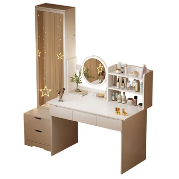 Зеркало в полный рост в спальне, современный и минималистичный шкаф для хранения, встроенный небольшой блок, известный в Instagram столик для макияжа