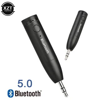 Автомобильный Bluetooth Handsfree 5.0 Автомобильный Комплект Mini 3.5 мм Разъем AUX Handsfree Стерео Аудиоприемник Адаптер для Автомобильных Динамиков Гарнитуры 카오디오