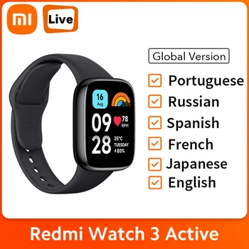 Глобальная версия Xiaomi Redmi Watch 3 Активные умные часы с кислородом в крови Bluetooth Телефонный звонок 1,83-дюймовый ЖК-экран 12 дней автономной работы