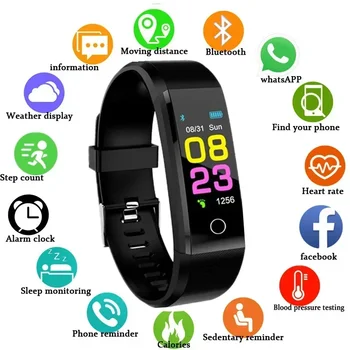 115 Plus Смарт-часы Мужские женские Водонепроницаемые Спортивные Смарт-браслеты Bluetooth Сердечный ритм Фитнес-браслет Умные часы для Android IOS