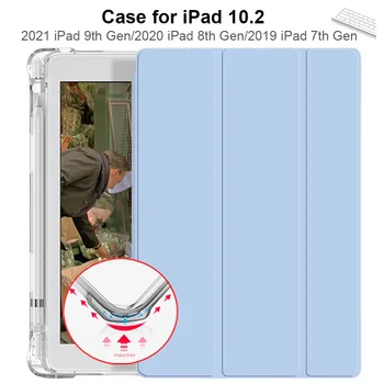 Чехол для iPad 9-го поколения, iPad 8, iPad 10.2 7-го поколения, чехол 2021 2020 2019, прозрачный противоударный защитный чехол из ТПУ