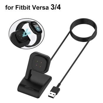 Держатель Зарядного Устройства для Fitbit Sense/Versa 3/Versa 4 Магнитная Подставка Для Зарядного Устройства USB-Шнур для Зарядки Умных часов Fitbit Sense 2 Versa 3 4