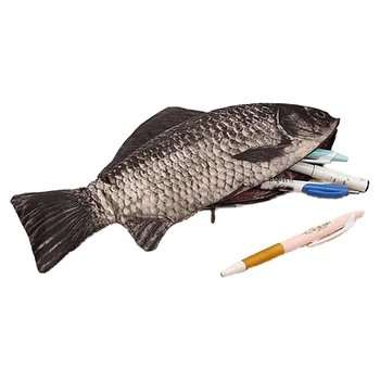 Пенал в форме рыбы, Новинка, сумка для ручек, сумка для карандашей, Забавный пенал, Креативная сумка для ручек в виде рыбы