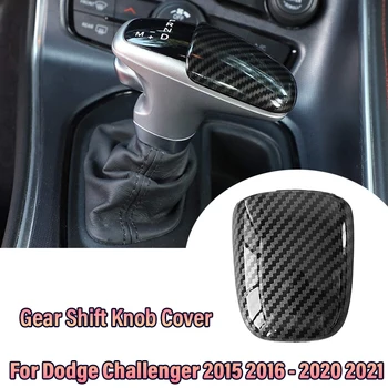 Наклейка на накладку ручки переключения передач автомобиля из углеродного волокна для Dodge Challenger Charge 2015 2016 2017 2018 2019 2020 2021 Автомобильный аксессуар