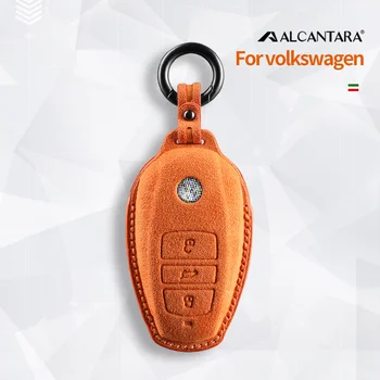 Высококачественный чехол для автомобильных ключей из алькантары, держатель для ключей, пряжка для брелка Фольксваген 2010-2014 Touareg Keychain