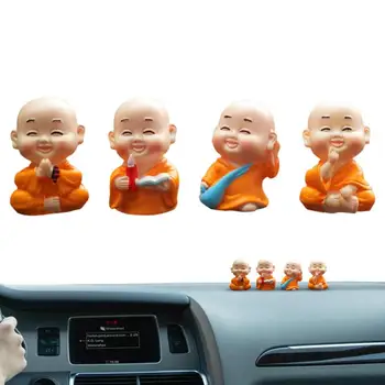 Статуя Будды Автомобильная Доска 4 Стиля Мини-Фигурка Счастливого Будды Статуэтки Монаха Будды Статуя Украшения Автомобиля Внутренняя Доска