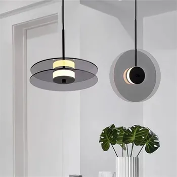 Подвесной светильник скандинавского дизайна, креативный светодиодный стеклянный круглый светильник для спальни, прикроватного столика, внутреннего освещения семейной комнаты