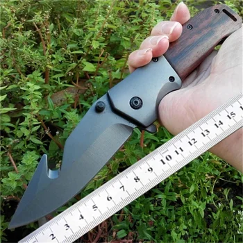 Многофункциональный практичный тактический складной нож с ручкой из розового дерева, лезвие 3Cr13, Edc-нож, быстрооткрывающиеся инструменты для самообороны 55HRC