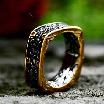 Высококачественные Мужские кольца из нержавеющей стали Золотого плетения в стиле панк, Уникальные Модные Женские украшения, Креативный подарок Оптом