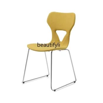Простой Современный Повседневный Коммерческий Тканевый Металлический обеденный стул для отдыха в Скандинавском стиле Мебель для гостиной