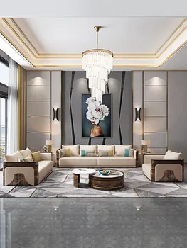 модный высококачественный диван нового дизайна класса люкс, мебель для гостиной, мягкая кожа для сидения с лучшим обслуживанием
