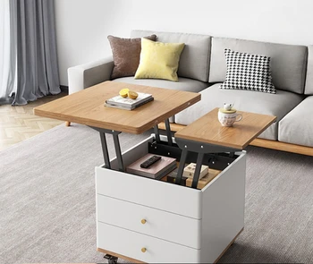 Многофункциональный журнальный столик, обеденный стол, подъемный и складной маленький чайный столик, небольшая гостиная, бытовой передвижной приставной столик