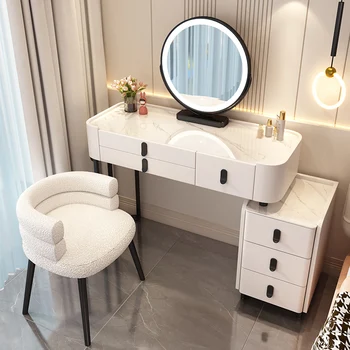 Туалетный столик Nordic Woman, Зеркальный стул, салон со светодиодной подсветкой, столик для макияжа, шкаф, Органайзеры, прически, мебель для спальни