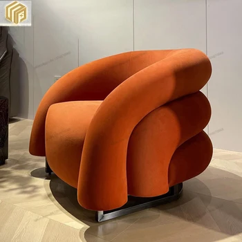 Радужное кресло из ткани кремового цвета, итальянское повседневное боковое кресло, дизайнерское кресло-диван, ленивый диван