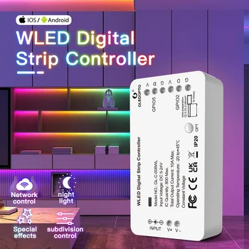 Контроллер Wif SPI WS2812B WS2811 SK6812 TM1814 WS2813 WS2815 Светодиодная Лента WLED Контроллер приложение DIY Динамические Режимы 5-24 В
