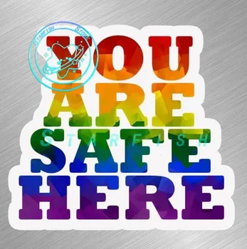 ЛГБТК Вы в безопасности Виниловая наклейка На автомобильный мобильный гей-парад Rainbow Business для автомотоспорта Start Racing Багажник для ноутбука