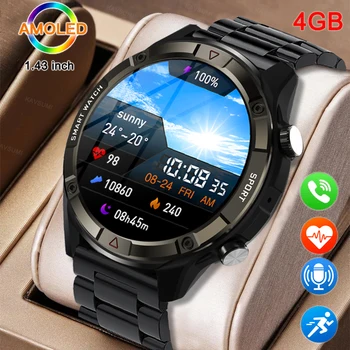 KAVSUMI 4G RAM 466*466 Экран Смарт-Часы Мужские Всегда Показывают Время Bluetooth Вызов Местная Музыка Спортивные Смарт-Часы Для Android ios Часы