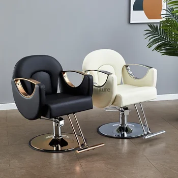 Профессиональное парикмахерское кресло с подъемником, Роскошное Индивидуальное мужское кресло для парикмахерского салона, Золото, Бесплатная доставка, Мебель для салона Cadeiras