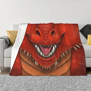 Плюшевое одеяло с лицом Красного дракона, диван-кровать, Уютное Мягкое одеяло с принтом, Мягкое теплое универсальное фланелевое одеяло с животными