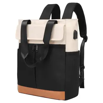 Новая дорожная сумка, уличный рюкзак, сумка для ноутбука, сумка через плечо, мужская Женская сумка с USB, водонепроницаемый рюкзак-тоут для ноутбука с цветными блоками