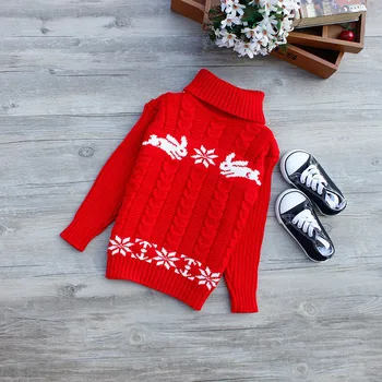 Осенне-весенняя одежда для маленьких девочек и мальчиков, пуловер, Рождественский вязаный свитер, Повседневные теплые свитера с длинными рукавами для детей, детская одежда от 3 до 6 лет