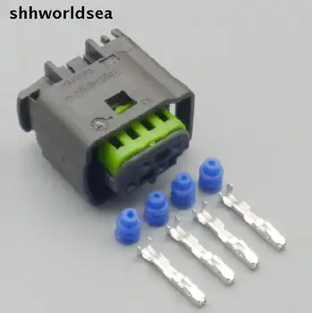 shhworldsea 5/30/100 комплектов автомобильных водонепроницаемых разъемов 0.6 мм 4pin для подключения кислородного датчика к клемме 1-967640-1