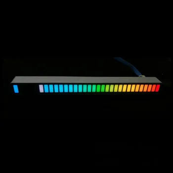 32-Битный Светодиодный Автомобильный Индикатор Уровня RGB Красочный Музыкальный Спектр Микрофон Голосовое Управление Атмосфера Ритм Огни С Алюминиевым Корпусом USB5V