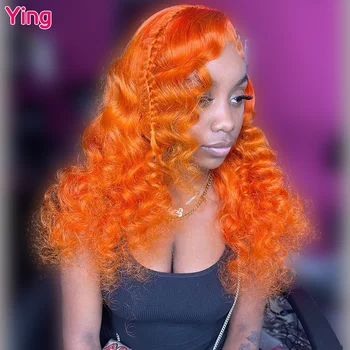 Ин Кудрявая Волна Бразильский Реми Ярко-Оранжевый Цвет 613 Светлый Парик 13x4 Синтетические Волосы На Кружеве Человеческие Волосы Искусственные Парики 13x6 Синтетические Волосы На Кружеве Предварительно Выщипанный